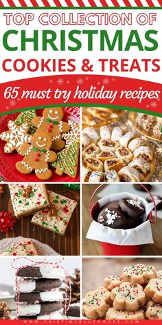 christmas cookies and treats collage with text overlay