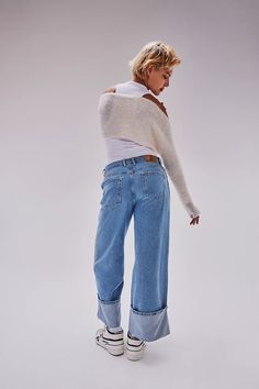 So slouchy and cool, these jeans from our We The Free collection are the perfect off-duty pair. Fit: Low-slung, slouchy wide-leg silhouetteFeatures: Six-pocket design, sewn cuffed hemlines, zip fly and button closure, lightweight rigid denimWhy We ❤ It: Effortless with a baby tee or elevated with a billowy blouse, this pair has endless ways to wear. We The Free Heritage inspired and lived-in staples. We The Free is an in-house label. Care/Import Machine Wash Cold Import Measurements for size 28 Final Countdown, Cuffed Jeans, Red Fits, The Wire, Low Rise Jeans, Mid Rise Jeans, Clothing Size Chart, Womens Clothing Sizes, Silhouette Design