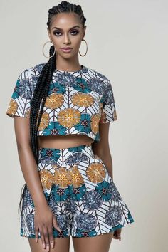 Shorts And Top, Short African Dresses, Ankara Style