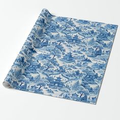 Blue Chinoiserie Porcelaine chinese  Wrapping Paper Chinese Wraps, Toile Wrapping Paper, Chinoiserie Paper Napkins, Chinoiserie Wrapping Paper, Chinoiserie Stationery, Chinese Ceramics Blue And White, Blue Chinoiserie, Chinoiserie, Wrapping Paper