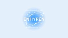 an image of the word enhypen on a blue background