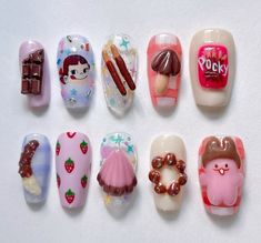 Japan Nail Art, Food Nails, Nail Art Inspo, Nail Photos, Nail Ring