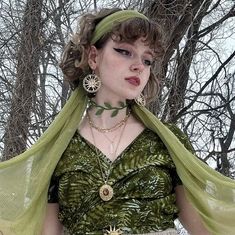 Ethereal Outfits Aesthetic, Cute Green Outfits Aesthetic, Green Vintage Outfit, Green Fashion Aesthetic, Cute Green Outfits, Green Whimsigoth, Ethereal Clothes, Ethereal Aesthetic Fashion, Green Fairycore