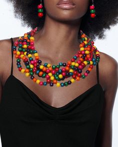 Beautiful you with always classic accessoriesThis product has only one sizeMain Material: Wooden Multicolor Wooden Beads Necklaces For Party, Multicolor Party Necklaces With Wooden Beads, Multicolor Wooden Beads Jewelry For Party, Summer Multi-strand Beaded Necklaces, Multicolor Wooden Beaded Necklaces For Party, Multicolor Wooden Beads Necklace For Party, Bohemian Wooden Beads Jewelry For Party, Beaded Layered Necklace For Festivals, Bohemian Beaded Layered Necklace For Party