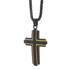 Features: Religious JewelryJewelry Closure: Lobster ClaspShape: CrossStone: No StoneMetal Color: BlackChain Length: 24 InchPendant Length: 38mmPendant Width: 27mmMetal: Stainless SteelCountry of Origin: Imported Black Spiritual Chain Necklace, Spiritual Black Chain Necklaces, Spiritual Black Chain Necklace, Black Cross Chain Necklace As Gift, Black Cross Chain Necklace Gift, Black Cross Pendant Necklace For Gift, Gift Black Cross Chain Necklace, Black Cross Pendant Chain Necklace, Black Cross Necklace With Chain As Gift