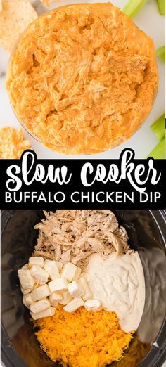 slow cooker buffalo chicken dip is the perfect appetizer to serve at any party