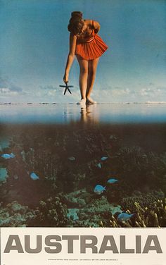 a woman in an orange dress is standing on the ocean floor and holding a starfish