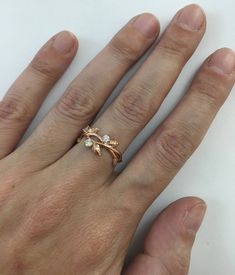 Leaves Rose Gold Engagement Ring Unique Ring 14k Gold Ring | Etsy Gold Engagement Ring Unique, Gold Ring Wedding, Romantic Classic, Wedding Ring Diamond, Vintage Inspired Rings, Leaf Engagement Ring, Gold Chain Design, Engagement Ring Unique, Gold Designs