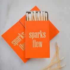 matches are in an orange box with gold lettering