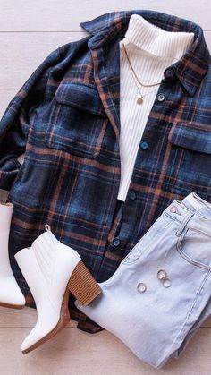 Plaid Fall Outfits, Autumn Outfits Black, Fall Inspired Outfits, Shacket Outfits, Outfits For Back To School, Plaid Outfits Fall, Jamie White, Plaid Shacket, Pastel Outfit