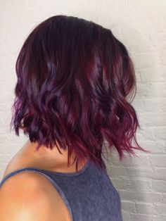 Plum Hair Short, Red Purple Hair, Casual Hair, Plum Hair, Haircut 2024, Short Red Hair, Wine Hair, Pretty Hair Color, Haircut And Color