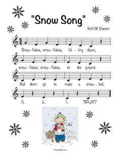 sheet music for children with snow song