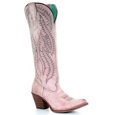 Corral Ladies Rose Pink Embroidery Tall Knee-High Boots E1447 – Wild West Boot Store Corral Cowgirl Boots, Tall Western Boot, Embroidery Boots, Colored Boots, Bota Country, Womens Cowgirl Boots, Boots Store, Wedding Boots, Corral Boots