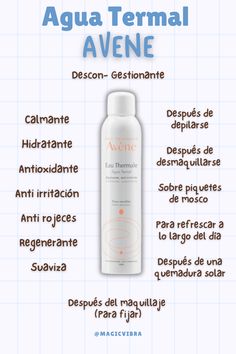 Producto para todo tipo de piel #skincare  #acne #pielgrasa #pielmixta #pielacneica #cuidadodelapiel #isdin #clinique #larocheposay #eucerin #therocheposay #cerave #pielsensible #avene #aguatermal #thermal #pielseca Avene Skincare, Beauty Treatments Skin Care, Skincare Acne, Skin Care Basics, Serum Facial, Face Care Tips, Diy Body Care, Glowing Skincare, Facial Skin Care Routine