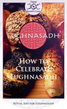 an advertisement for a bakery called luchnasadh, with donuts in the background