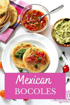 mexican food on a plate with guacamole, salsa and tortillas