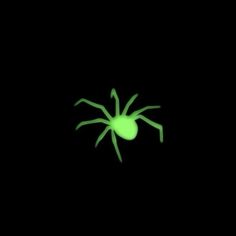 a green spider glows in the dark