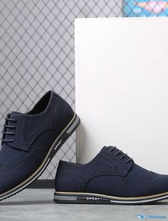 OrcaJump - Mens Brogue Wingtip Casual Suede Shoes - Brown, Blue, Black - Spring, Fall, Winter Blue Low-top Dress Shoes For Business, Casual Blue Wingtip Oxfords, Casual Blue Plain Toe Oxfords, Casual Blue Lace-up Leather Shoes, Blue Brogue Lace-up Dress Shoes, Blue Lace-up Dress Shoes With Brogue Detailing, Casual Blue Low-top Dress Shoes, Blue Casual Low-top Dress Shoes, Casual Blue Oxfords With Round Toe