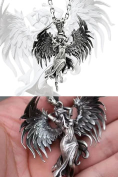 Avada Kedavra, Guardian Angel Necklace, Faith And Hope, Angel Pendant Necklace, Wire Jewelry Making, Angel Necklace, Fairy Wedding, Angel Pendant, Ancient Mysteries