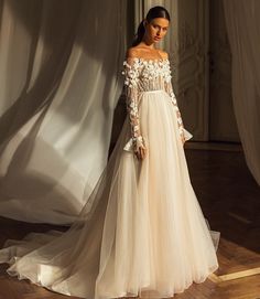 Romantic 3D Flowers Court Train Wedding Dresses Boho Wedding Dresses BlissGown Train Wedding Dresses, Column Wedding Dress, Court Train Wedding Dress, Beach Wedding Dress Boho, Bridal Gowns Mermaid, Prom Dresses Two Piece, Wedding Dress Train, Tea Length Wedding Dress, Classic Wedding Dress