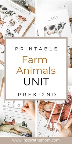 printable farm animals unit for prek - 2nd and 3rd grade students to practice letter recognition