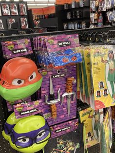 teenage mutant toys are on display in the store for kids to learn how to use them