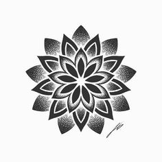 a black and white drawing of a flower