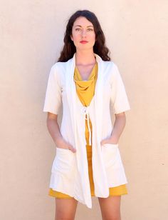 Customizable organic clothing hand cut, sewn, and dyed at our N.C. studio based on your bespoke choices. Gaia Conceptions, Above Elbow, Open Front Jacket, Fabric Bolts, Organic Fabrics, Elbow Sleeve, Clothing Care, Cotton Knit, Color Show