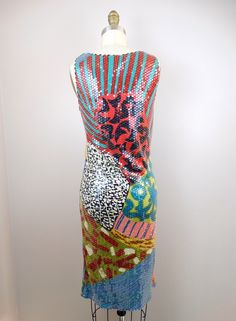 "This is such a rare dress from Missoni. It's fully embellished with clear sequins on silk with a funky abstract design. It's in excellent condition! Measurements: (note, there's a little stretch in the material) Bust - 32-36\" Waist - 30-34\" Hips - 36-40\" Total Length - 39\" This dress comes from a pet-free and smoke-free home. If you would like more info or have any questions, please don't hesitate to ask!" Rare Dress, Checkered Jacket, Retro Vintage Dresses, Sequined Dress, Sequin Jacket, Dress Designer, Pink Silk, Beaded Dress, Vintage Dress