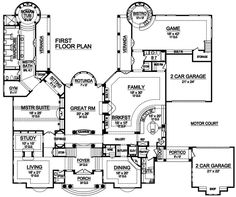 the first floor plan for this luxury home