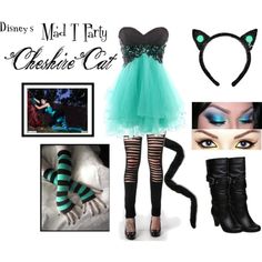 a collage of costume and accessories including boots, stockings, gloves, cat ears