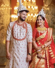 Bengali Men Wedding Outfit, Cupel Pose, Panjabi For Men Bengali Wedding, Groom Bengali Wedding Outfits, Bengali Groom Outfit, Bengali Groom Outfit Wedding, Bengali Wedding Look, Formal Dresses For Men Wedding, Peshwai Look For Wedding Couple