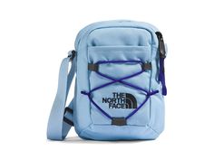 The North Face Jester Crossbody - Handbags : Steel Blue Dark Heather/Lapis Blue/TNF Black : The primary materials that compose this product contain a minimum of 20 percent recycled content. Carry all your essentials for long travel, getting The North Face Jester Crossbody bag. Recycled polyester construction. Pockets: One external zippered pocket. One external un-zip pocket. Zipper closure. Adjustable straps. Drawstring at front, for secure fit. Branding at the front panel. Recycled polyester li Fit Branding, The North Face Jester, North Face Jester, Crossbody Handbags, Lapis Blue, Blue Dark, Steel Blue, Cross Body Handbags, Heathers