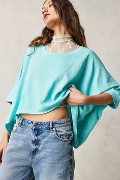 We The Free CC Tee | Free People We The Free Cc Tee, Relaxed Outfit, Free People Style, Drape Sleeves, Blue Fits, Oversized Style, New Today, Boho Clothing, Casual Fits