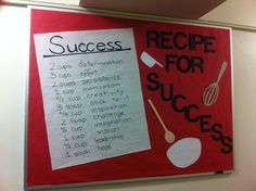 a recipe for success poster hanging on the wall