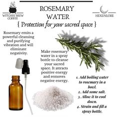 rosemary water with instructions for how to use it