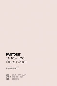 pantone 11 1 - 1007 tcx coconut cream, ph cotton tox