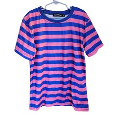 Brand: Deerose Brand New Condition Without Tags Style/ Colors: Stripes With Pink & Blue Closure: Pullover Size: Xl In Childrens Materials: 65% Cotton, 35% Polyester Care Instructions: Wash Separately, Professionally Hand Clean Recommended Casual Crew Neck Tops From Amazon, Casual Amazon Crew Neck Tops, Casual Amazon Short Sleeve Top, Amazon Shirts, Striped Short Sleeve Shirt, Striped Shorts, Mardi Gras, Kids Shirts, Short Sleeve Shirt