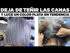 TIENES MUCHAS CANAS? DEJA DE TEÑIRLO Y APLICA ESTE TONO PLATA EN SUPER TENDENCIA . - YouTube Pelo Color Ceniza, Cortes Bob, Going Gray, Silver Hair, Hair Cut, Cut And Color, Gray Color, Beauty Hacks, Short Hair Styles