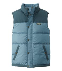 Men's Mountain Classic Down Vest, Colorblock Blue Insulated Puffer Jacket For Outdoor, Insulated Blue Puffer Jacket For Outdoor, Outdoor Blue Down Puffer Jacket, Functional Blue Puffer Jacket For Outdoor, Blue Vest For Outdoor Winter Activities, Blue Winter Vest For Outdoor Activities, Blue Functional Puffer Jacket For Outdoor, Sleeveless Blue Outerwear For Outdoor Activities, Functional Blue Vest For Winter