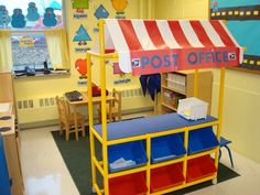 the post office is decorated in bright colors