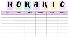 a printable worksheet with the words horario in different speech bubbles