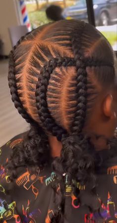 4 Cornrows, Braids Easy, Black Kids Braids Hairstyles, Lemonade Braids Hairstyles, Quick Braids, Natural Hair Bun Styles, Natural Braids