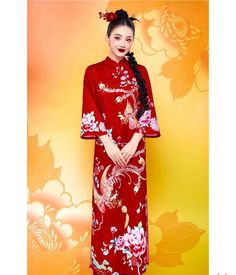 At EmTam Boutique, you will find the most stylish outfits in a wide size range and high quality at reasonable prices   - This set includes 1 ao dai top & pants, perfect for any special occasions like lunar New year, mid-autumn festival, wedding, temple, church or photoshoot...  - There might be up to 10% color variance due to lightning and viewing devices   - Sizes may run small so please go up 1 size or contact us if there's   any question. Please refer to the sizing charts for sizing.  - We su Red Long Cheongsam For Spring, Elegant Sets For Traditional Ceremonies In Spring, Red Long Sets For Festivals, Spring Long Sleeve Sets For Traditional Ceremonies, Festive Spring Set With Stand Collar, Red Spring Wedding Cheongsam, Traditional Full-length Ao Dai For Festive Occasions, Red Ao Dai For Traditional Ceremonies With Long Sleeves, Traditional Full Length Ao Dai For Festive Occasions