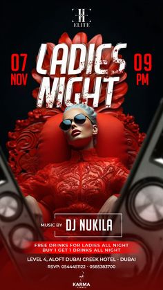 Ladies Night Flyer, Ocean Videos, Night Club Flyer, Motion Poster, Emoji Photo, Graphic Design Ads, Flyer And Poster Design, Club Flyers