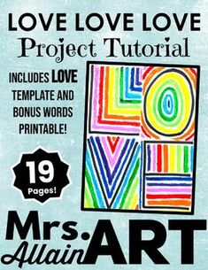 the love love art project is featured in this ad for arts and crafts, which features colorful