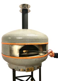 WPPO Pizza Ovens WPPO Professional Digital Wood Fired Oven with Convection Fan / 28" Professional Oven, Shell Mosaic Tile, Wood Fired Cooking, Stone Oven, Cooking Stone, Wood Burning Oven, Orange Tiles, Shell Mosaic, Outdoor Pizza Oven