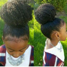 ✨ /milli0nz/ Kids Bun Hairstyles, Cute Simple Hairstyles, Natural Hair Updo