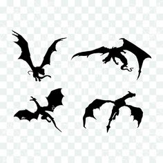 the silhouettes of bats on a white background