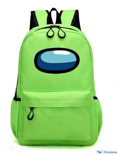 OrcaJump - Kids School Bag Nylon Character Bookbag Backpack, Anti-Slip, Waterproof - Lake Blue, Fluorescent Green, Black Green Backpack For Camping, Green Standard Backpack For Camping, Green Nylon School Bag, Green Nylon Backpack For Camping, Green Camping Backpack, Portable Green Backpack For Outdoor, Commuter Backpack, Laptop Travel, Lightweight Backpack